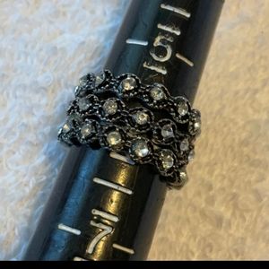 3 rhinestone stacking rings